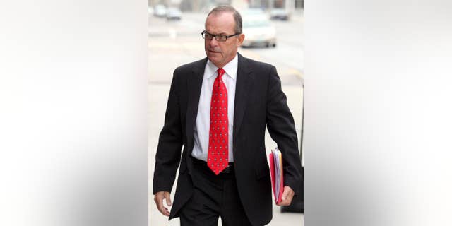FILE - In this April 29, 2009, file photo, Tim Blixseth arrives at the federal courthouse in Missoula, Mont. The one-time billionaire is due in federal court in Butte, Mont., Thursday, Dec. 18, 2014, to explain why failed to comply with an order to pay $13.8 million to the creditors of an ultra-luxury Montana resort. (AP Photo/Mike Albans, File)