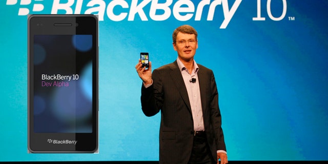 May 1, 2012: Thorsten Heins, president and CEO of Research In Motion, the company that makes BlackBerry, delivers the keynote speech during the BlackBerry World conference, in Orlando Fla.