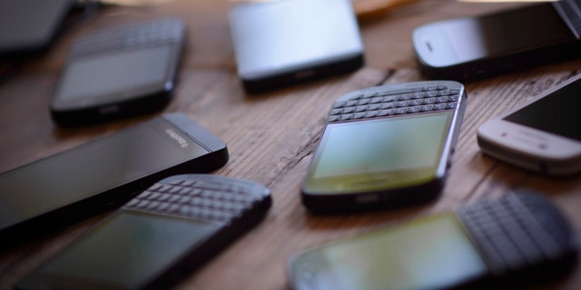 BERLIN, GERMANY - JUNE 07: Blackberry Smartphone on a table during the Blackberry Brunch at KAIORIZE Showroom on June 7, 2013 in Berlin, Germany. (Photo by Timur Emek/Getty Images)