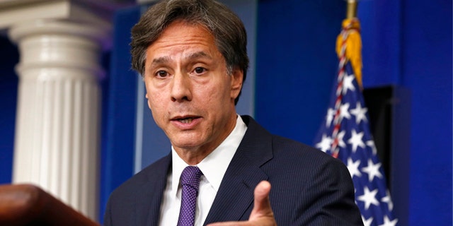 U.S. Deputy National Security Adviser Tony Blinken speaks on September 9, 2013 at the White House in Washington, DC