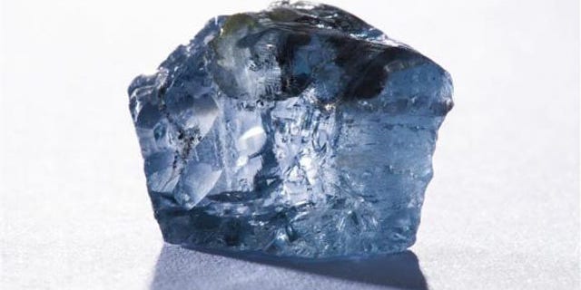 January 21, 2014: The exceptional 29.6 carat blue diamond recovered earlier this month is seen in this undated photograph received via Petra Diamonds. (Reuters/Petra Diamonds Limited/Handout)