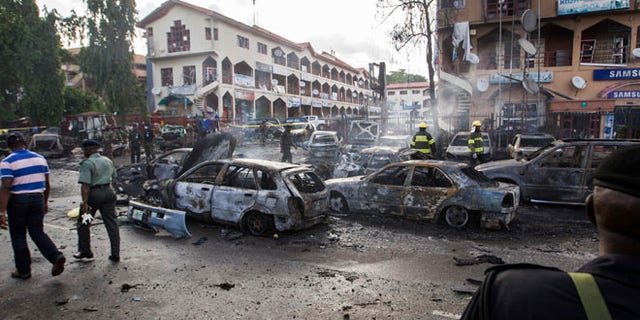 FILE: June 25, 2014: The terror group Boko Haram has taken credit for this fatal bomb blast in Abuja, Nigeria.
