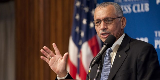 NASA Administrator Charles Bolden speaks during a press conference, Tuesday, Feb. 2, 2010, at the National Press Club in Washington, where the it was announced that NASA has awarded $50 million through funded agreements to further the commercial sector's capability to support transport of crew to and from low Earth orbit.