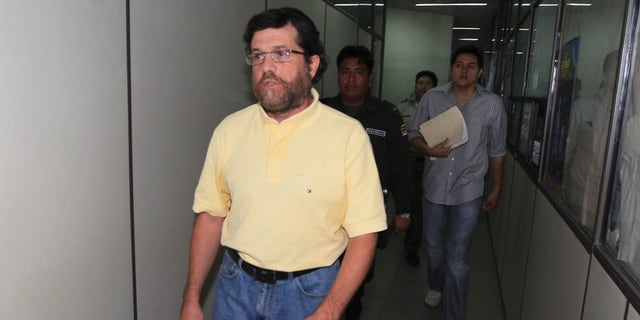 In this March 21, 2012 file photo, Jacob Ostreicher arrives at a court to attend a hearing in Santa Cruz, Bolivia.
