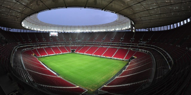 BRASILIA, BRAZIL - DECEMBER 09: A general view of the Mane Garrincha Stadium venue for the 2014 FIFA World Cup Brazil on December 9, 2013 in Brasilia, Brazil. (Photo by Shaun Botterill/Getty Images,)