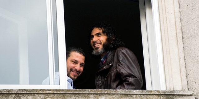 Abu Wa'el Dhiab, from Syria, right, and Adel bin Muhammad El Ouerghi, of Tunisia, both freed Guantanamo Bay detainees.