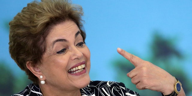 Brazil's President Dilma Rousseff at Planalto presidential palace in Brasilia, Brazil, Friday, May 6, 2016.