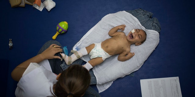 Jose Wesley Campos, 1, was born with microcephaly in Recife, Brazil.