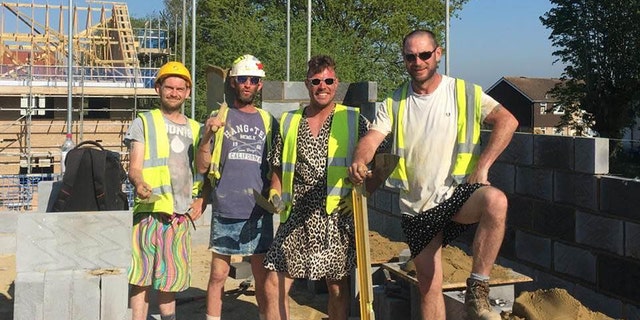 Thanks to gender equality regulations, the men couldn’t be stopped from wearing dresses and skirts to work, The Sun reports.