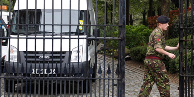 May 1, 2012: British army personnel leave residential apartments in Bow, east London, where the Ministry to Defense plans to place surface-to-air missiles during the Summer Olympics.