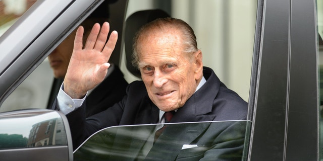 June 17, 2013 - Britain's Prince Philip leaves the London Clinic in central London, Monday . The husband of Queen Elizabeth II, who turned 92 last week walked out 10 days after undergoing exploratory surgery on his abdomen.