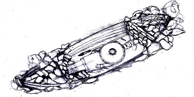 Oct. 19, 2011: A University of Manchester sketch of a Viking Boat Burial.