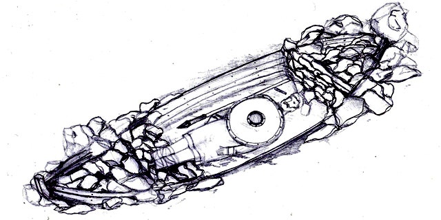 Oct. 19, 2011: A University of Manchester sketch of a Viking Boat Burial.