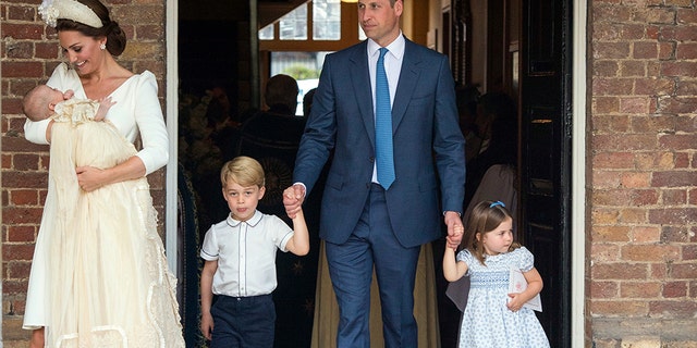 Louis's siblings Prince George, 4, and Princess Charlotte, 3, also watched the ceremony at The Chapel Royal in St. James's Palace. (Matt Holyoak, Camera Press)