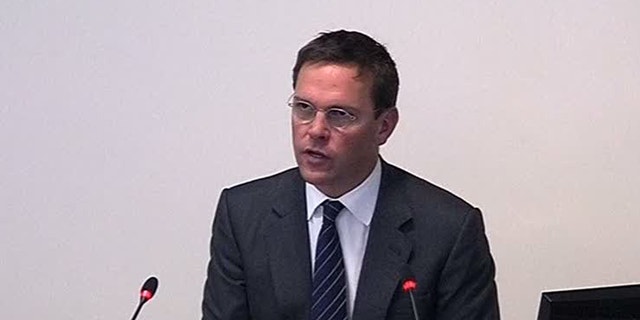 April 24, 2012: Former News International chairman James Murdoch appears at Lord Justice Brian Leveson's inquiry in London.