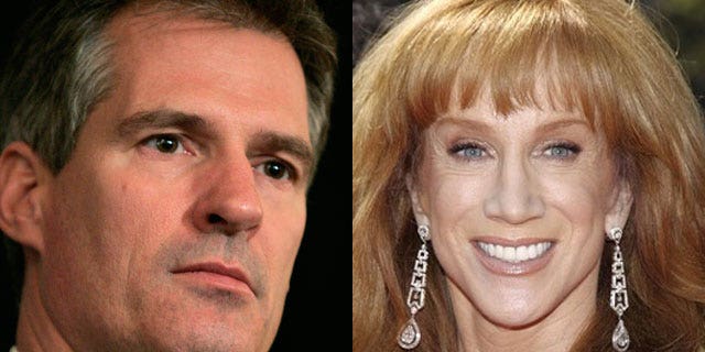 Sen. Scott Brown of Massachusetts is firing back after comedian Kathy Griffin says bad things about his daughter.