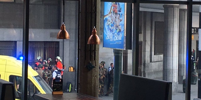 The scene after reports of an explosion and gunshots at Brussels Central station.