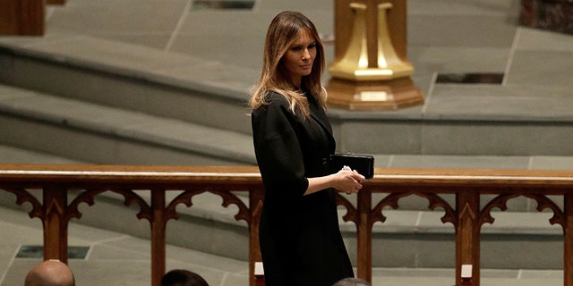First lady Melania Trump attended former first lady Barbara Bush's funeral.