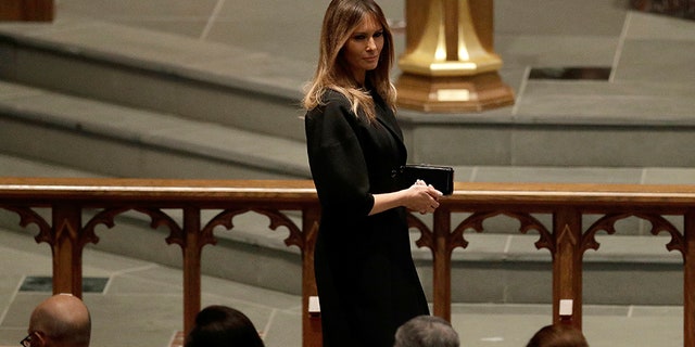 First lady Melania Trump attended former first lady Barbara Bush's funeral.