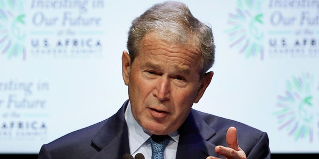 FILE: August 6, 2014: Former President George W. Bush at the US-Africa Leaders Summit in Washington, D.C.