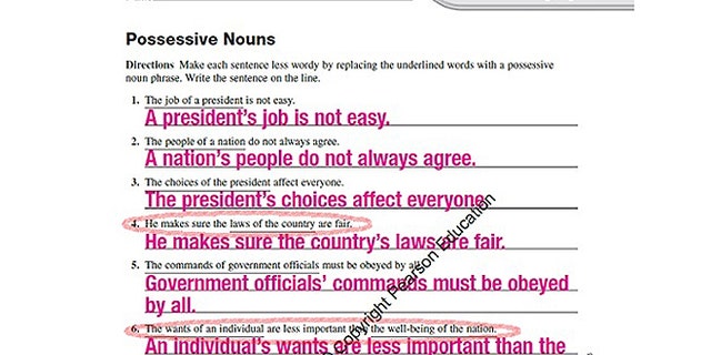 In this worksheet, certain questions are misleading students on the basics of the US political system. Pearson Education, who produced this lesson worksheet told FoxNews.com that they are reviewing the worksheets and will make necessary changes for future copies.