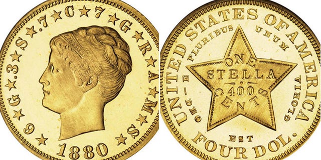 The 1880 Coiled Hair Stella, one of the very finest known, brought an astonishing $2,754,000.