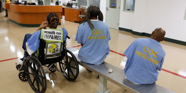 Inmates await treatment at the new mental health treatment unit at the California Medical Facility in Vacaville, Calif.
