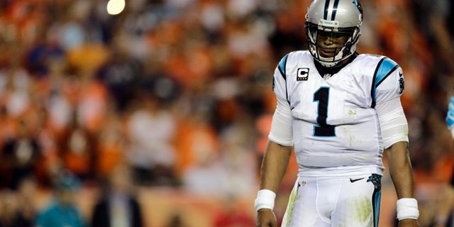 FILE - In this Sept. 8, 2016, file photo, Carolina Panthers quarterback Cam Newton (1) walks to the sidelines during the second half of an NFL football game against the Denver Broncos in Denver. The Panthers are hoping Newton can get back on the field in preparation for Sunday's game against New Orleans, but right now he remains in the concussion protocol.(AP Photo/Joe Mahoney, File)