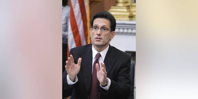 House Majority Leader Eric Cantor of Va. speaks to reporters on Capitol Hill in Washington, Monday, Feb. 28, 2011. (AP File Photo/J. Scott Applewhite)