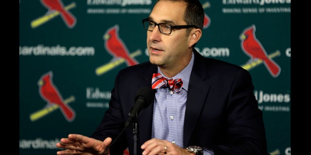 Cardinals GM John Mozeliak during a news conference Monday, Nov. 25, 2013, in St. Louis.