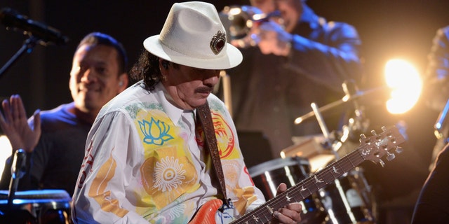 Santana during the 2012 Latin GRAMMY Awards held at the Mandalay Bay Events Center in Las Vegas, Nevada.