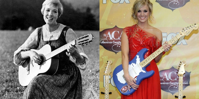 Julie Andrews, left, is pictured in "The Sound of Music." Carrie Underwood, right, will play Andrews' character Maria in a remake of the film.