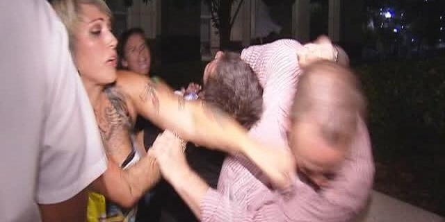 A brawl broke out among spectators waiting in line for tickets to Casey Anthony's murder trial in Florida.