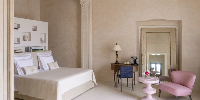 The nine suites are divided between the ground-floor courtyard level and one flight up.