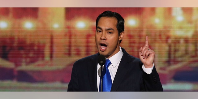 CHARLOTTE, NC - SEPTEMBER 04: San Antonio Mayor Julian Castro gives the keynote address on stage during day one of the Democratic National Convention at Time Warner Cable Arena on September 4, 2012 in Charlotte, North Carolina. The DNC that will run through September 7, will nominate U.S. President Barack Obama as the Democratic presidential candidate. (Photo by Alex Wong/Getty Images)