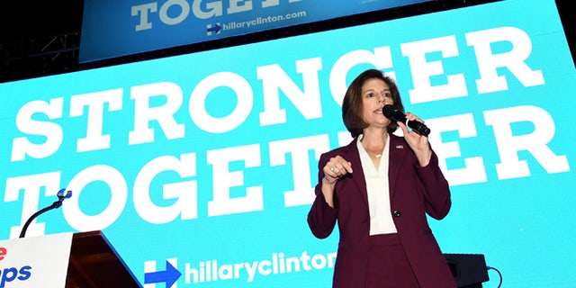 LAS VEGAS, NV - NOVEMBER 03: Former Nevada Attorney General and Democratic U.S. Senate candidate Catherine Cortez Masto speaks before a get-out-the-vote performance by DJ/producer Steve Aoki for Democratic presidential nominee Hillary Clinton as part of Hillary for America's "Love Trumps Hate" concert series at the Cox Pavilion on November 3, 2016 in Las Vegas, Nevada. Cortez Masto, along with former U.S. President Bill Clinton and Aoki, urged people to vote for Hillary Clinton and Nevada Democratic candidates during early voting, which ends on November 4 in the battleground state, and on Election Day. (Photo by Ethan Miller/Getty Images)