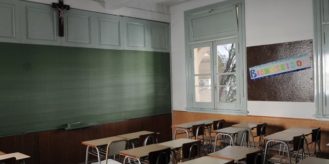 A classroom in the Colegio Misericordia de Flores in Buenos Aires, Argentina. (Photo by Grupo44/LatinContent/Getty Images)
