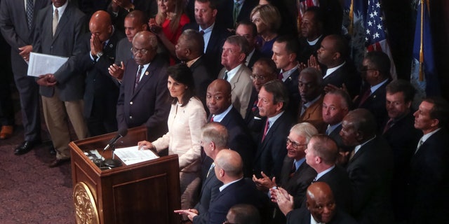 South Carolina Gov. Nikki Haley on Monday, June 22, 2015, in Columbia, S.C.