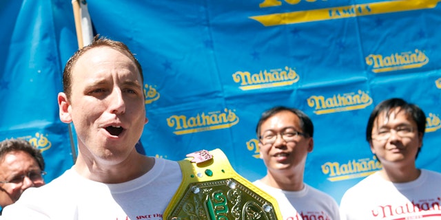 Joey Chestnut pictured days before winning the Nathan's Famous Fourth of July Hot Dog Eating Contest.