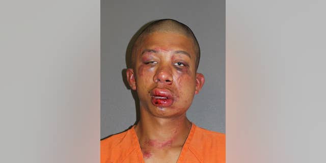 This Friday, July 18, 2014 photo made available by the Volusia County Sheriff's Office, Fla. shows Raymond Frolander, 18. Police say a Daytona Beach father beat Frolander unconscious after finding him sexually abusing his son. Authorities say the father called 911 early Friday after he walked in on the alleged abuse. When officers arrived they found Frolander motionless on the living room floor. He had several knots on his face and was bleeding from the mouth. (AP Photo/Volusia County Sheriff's Office)