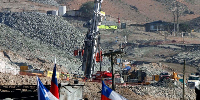 September 9: A drill is used in the rescue operation of trapped miners at the San Jose mine in Copiapo, Chile. The thirty-three miners have been trapped deep underground in the copper and gold mine since it collapsed on Aug. 5. (AP)