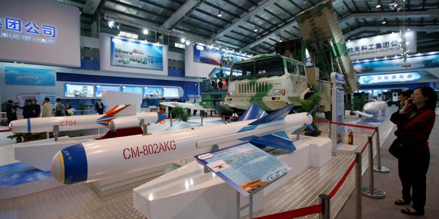 Nov. 16, 2010: Military technology, like these Chinese-made CM-802 AKG missiles, was on display at the 8th China International Aviation and Aerospace Exhibition in Zhuhai, southern coast of Guangdong province, China. But its the rise of unmanned aircraft at the show that has caught the eye of experts.