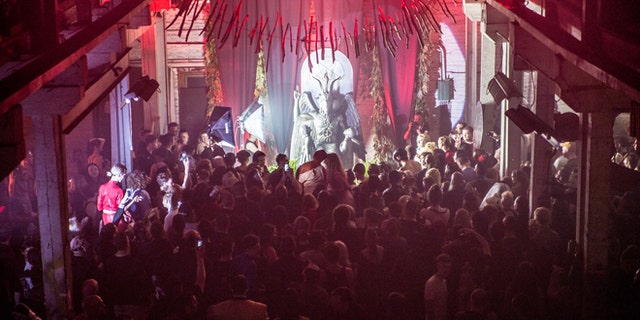 A statue of occult symbol Baphomet was unveiled at a Satanic Temple event in Detroit on July 25.