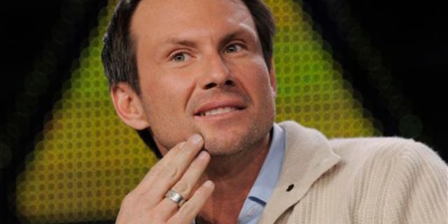 FILE - In this Jan. 11, 2011 file photo, Christian Slater, a cast member in the FOX series "Breaking In," is pictured during the FOX Broadcasting Company Television Critics Association winter press tour in Pasadena, Calif. Slater has married his girlfriend at an impromptu ceremony. Slater's spokeswoman said the 44-year-old actor wed his girlfriend of three years, Brittany Lopez, on Monday, Dec. 2, 2013, at the courthouse in Coral Gables, Fla. (AP Photo/Chris Pizzello, File)