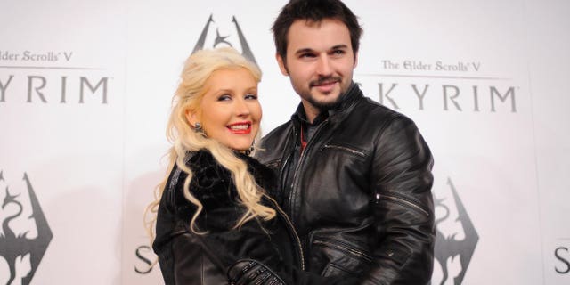 LOS ANGELES, CA - NOVEMBER 08: Singer Christina Aguilera and Matt Rutler arrive at the official launch party for the most anticipated video game of the year, The Elder Scrolls V: Skyrim, at the Belasco Theatre on November 8, 2011 in Los Angeles, California. (Photo by Jordan Strauss/Getty Images for Bethesda)