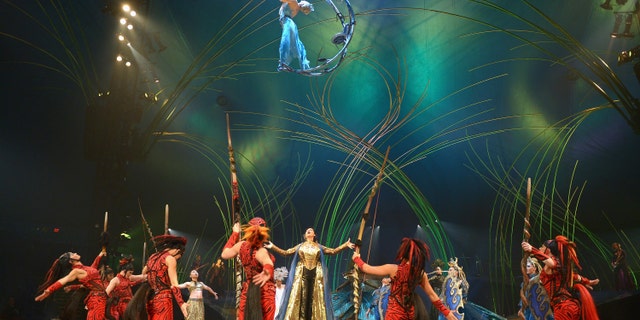NEW YORK, NY - MARCH 19: The cast of Cirque Du Soleil Amaluna performs during the "Cirque Du Soleil Amaluna" photo call at Citi Field on March 19, 2014 in New York City. (Photo by Theo Wargo/Getty Images)