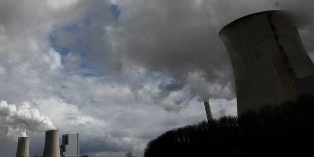 This file image shows steam rising from a coal power plant.