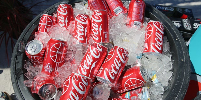 MIAMI BEACH, FL - FEBRUARY 27: Coca-Cola on display at Goya Foods Grand Tasting Village Featuring MasterCard Grand Tasting Tents & KitchenAid® Culinary Demonstrations during 2016 Food Network & Cooking Channel South Beach Wine & Food Festival Presented By FOOD & WINE at Grand Tasting Village on February 27, 2016 in Miami Beach, Florida. (Photo by Aaron Davidson/Getty Images for SOBEWFF®)