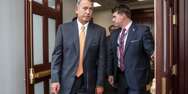 House Speaker John Boehner with House Republicans on Capitol Hill Friday, Jan. 9, 2015.