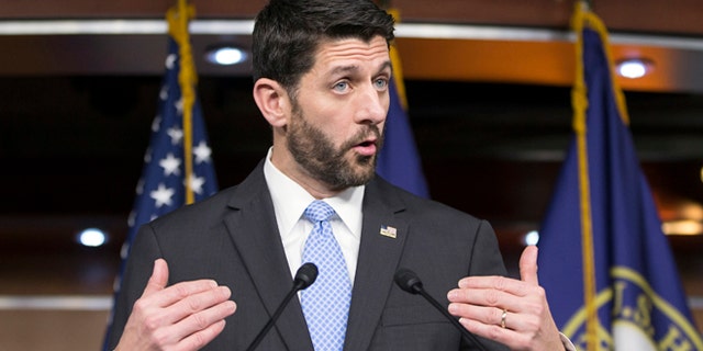 In this Dec. 17, 2015, photo, House Speaker Paul Ryan of Wis. speaks during an end-of-the-year news conference on Capitol Hill in Washington. (AP Photo/J. Scott Applewhite)